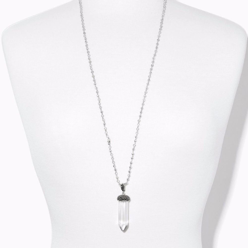 Clear Beaded Natural Healing Stone Necklace